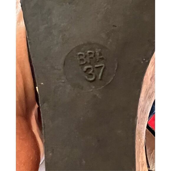 Idore Womens Size 7 Cork Wedge Platform Sandal Black Glossy Leather Summer Night - Picture 11 of 12